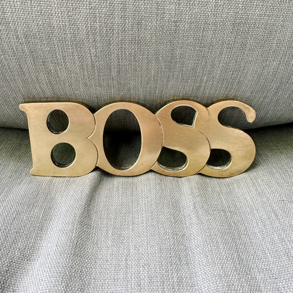 ✨Vintage Solid Brass Paperweight “BOSS”